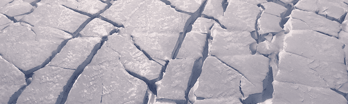 Cracks in the ice of Thwaites Glacier viewed from the air in 2020.