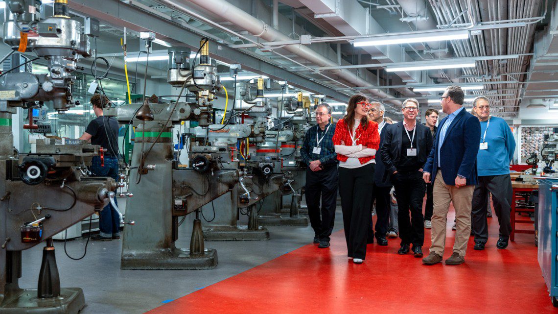 Vincent Chiccone leads a small tour around Upson Hall's redesigned Autodesk Design Make Space.