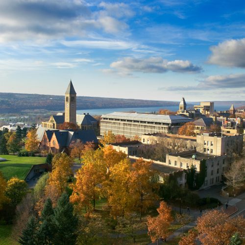 Campus Clocktower in the fall