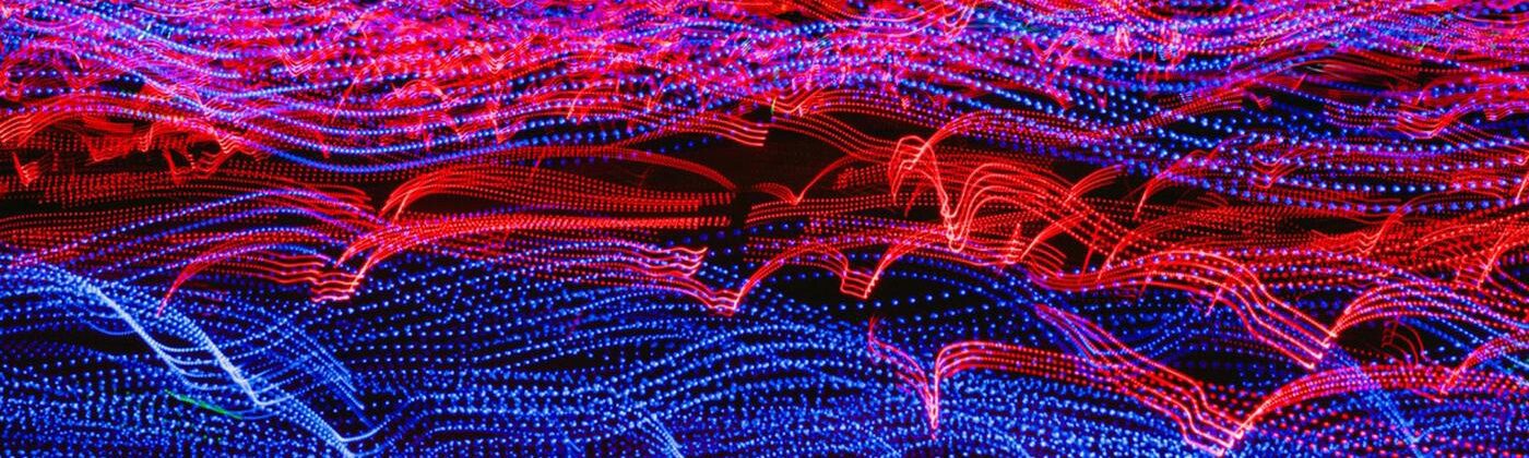 red, blue, and purple wavy lines