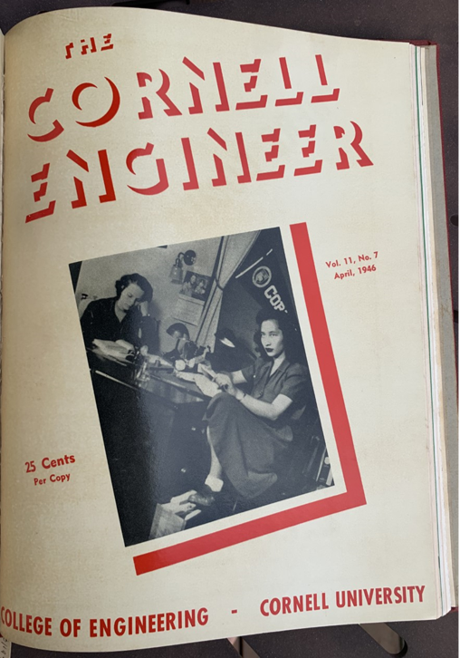 cover of Cornell Engineer magazine featuring two women