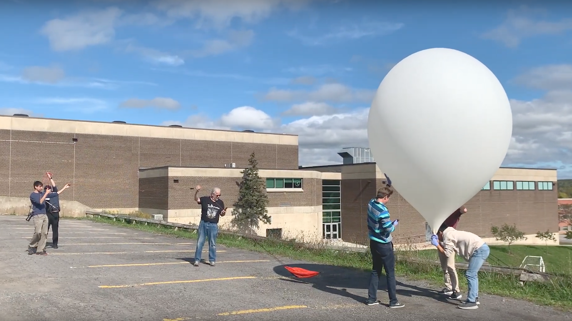 weather balloon filling up