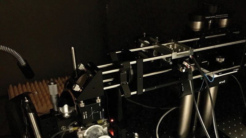 Optical instrumentation used in the Kwan Lab for recording and controlling neural activity.