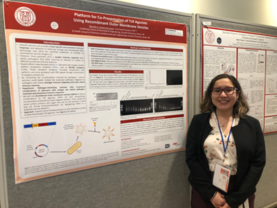 Rivera-De Jesús presenting her poster at the International Symposium on Biomedical Materials for Drug/Gene Delivery at the University of Utah in February of 2020.