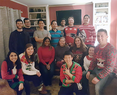 Parker Dean and Butcher lab members at the 2019 holiday get together
