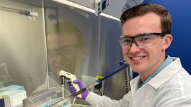 Jackson Bauer '22 completed a research associate internship in Cambridge, MA with Be Biopharma, a biotechnology startup developing engineered B cells for use in cellular medicines.