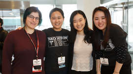 MasquerAID team members, from left: Elizabeth Horch, Ning Ma, Zijun Zhao and Qi Zheng.
