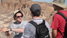 Matthew Pritchard working with students in Death Valley, California