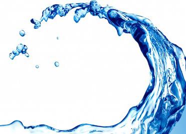 High-contrast image - blue wave on white background