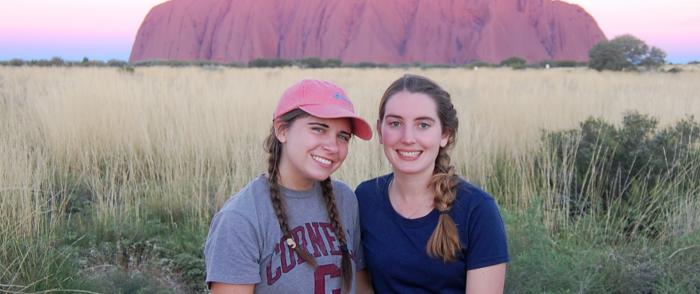 Cornell students on a camping trip in Uluru, Australia.