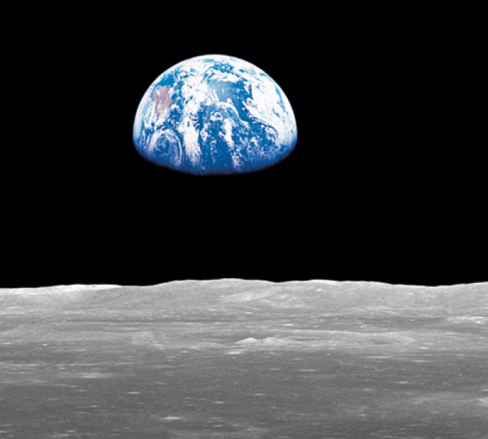 Earth photo over the moon