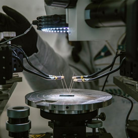 closeup of a microscope