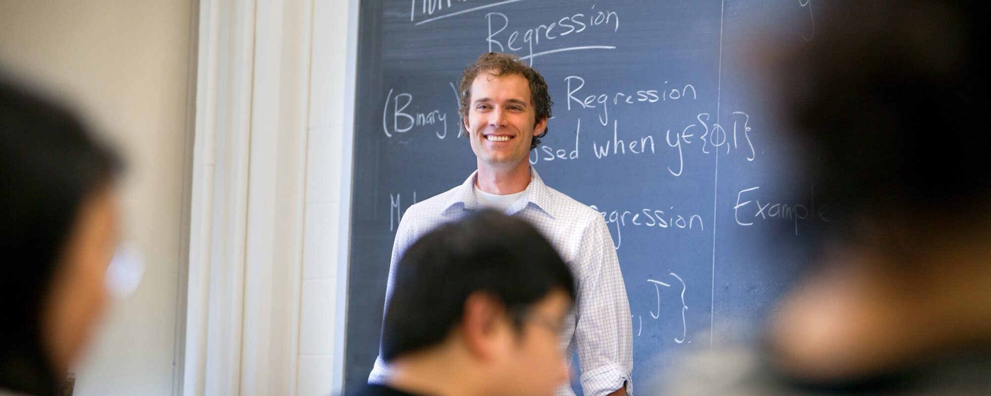 Peter Frazier, assistant professor of operations research and information engineering (ORIE), teaching a class.