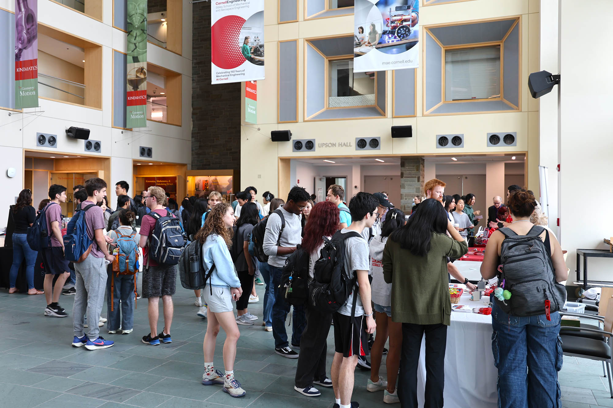 Students filling up Duffield hall during the M.Eng. Expo
