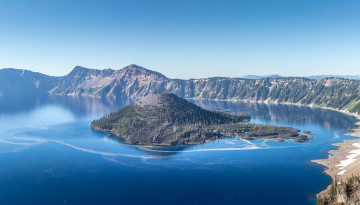 volcano in the middle of a lake
